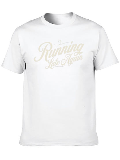 Running Late Again Black Graphic Tee