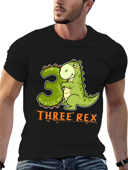 Three Rex Dinosaur Birthday T-Shirt