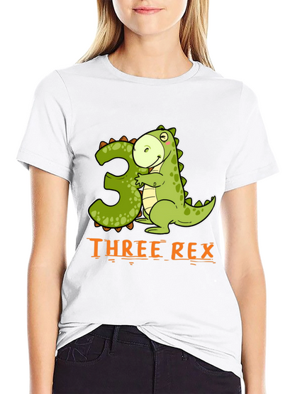 Three Rex Dinosaur Birthday T-Shirt