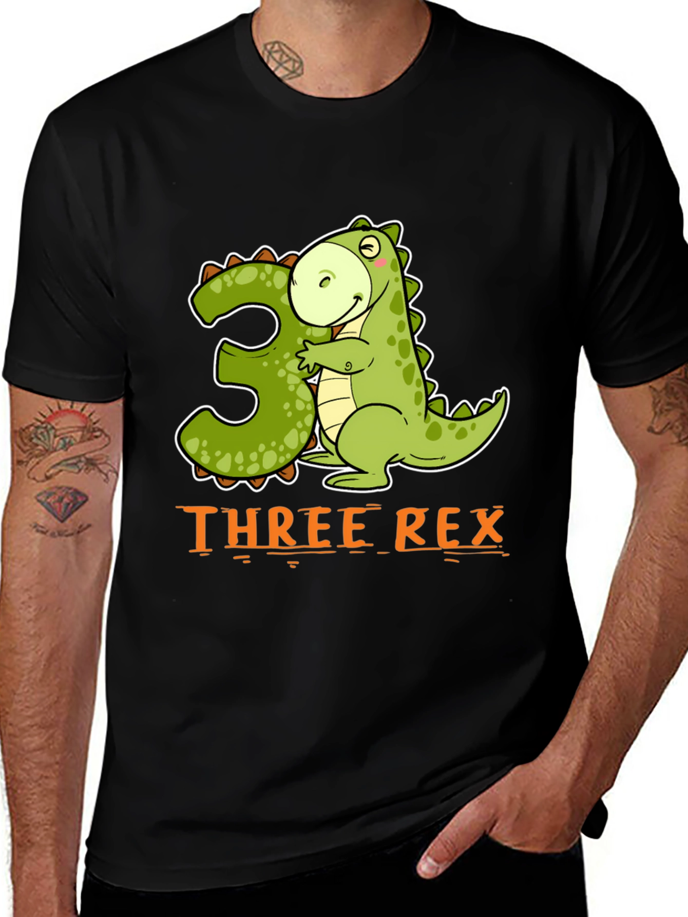 Three Rex Dinosaur Birthday T-Shirt