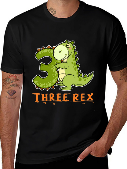 Three Rex Dinosaur Birthday T-Shirt