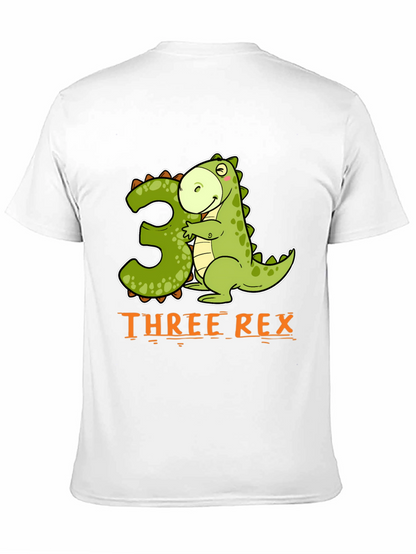Three Rex Dinosaur Birthday T-Shirt