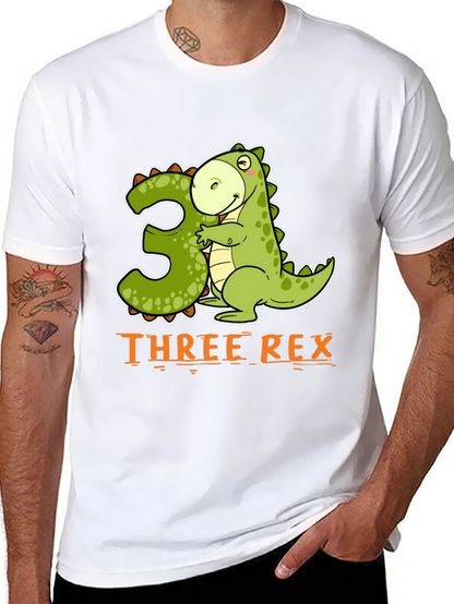 Three Rex Dinosaur Birthday T-Shirt