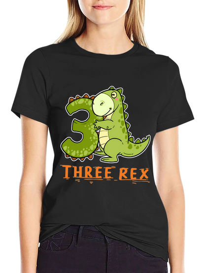 Three Rex Dinosaur Birthday T-Shirt