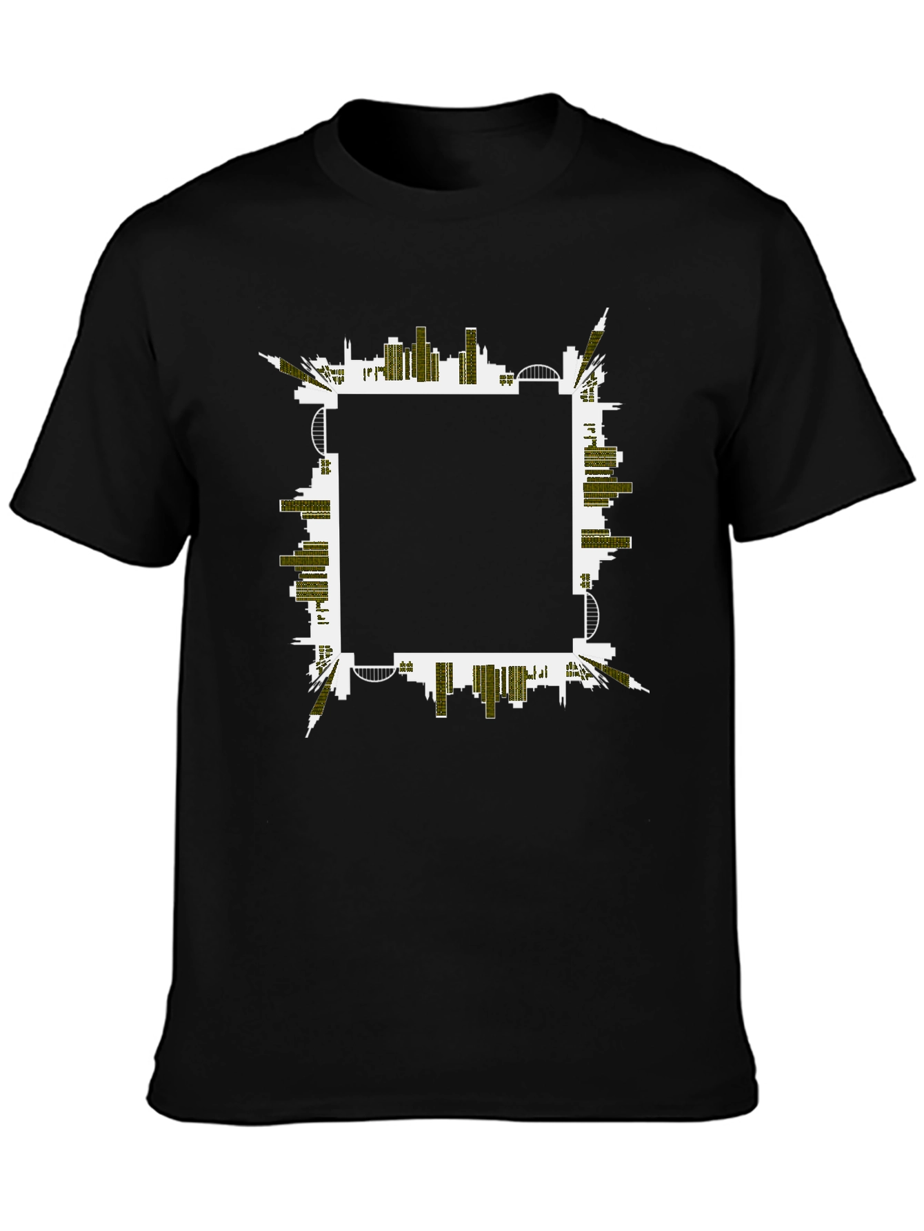 Urban Skyline Graphic Tee - Black