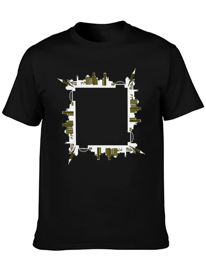 Urban Skyline Graphic Tee - Black
