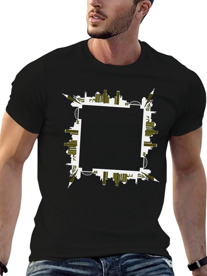 Urban Skyline Graphic Tee - Black