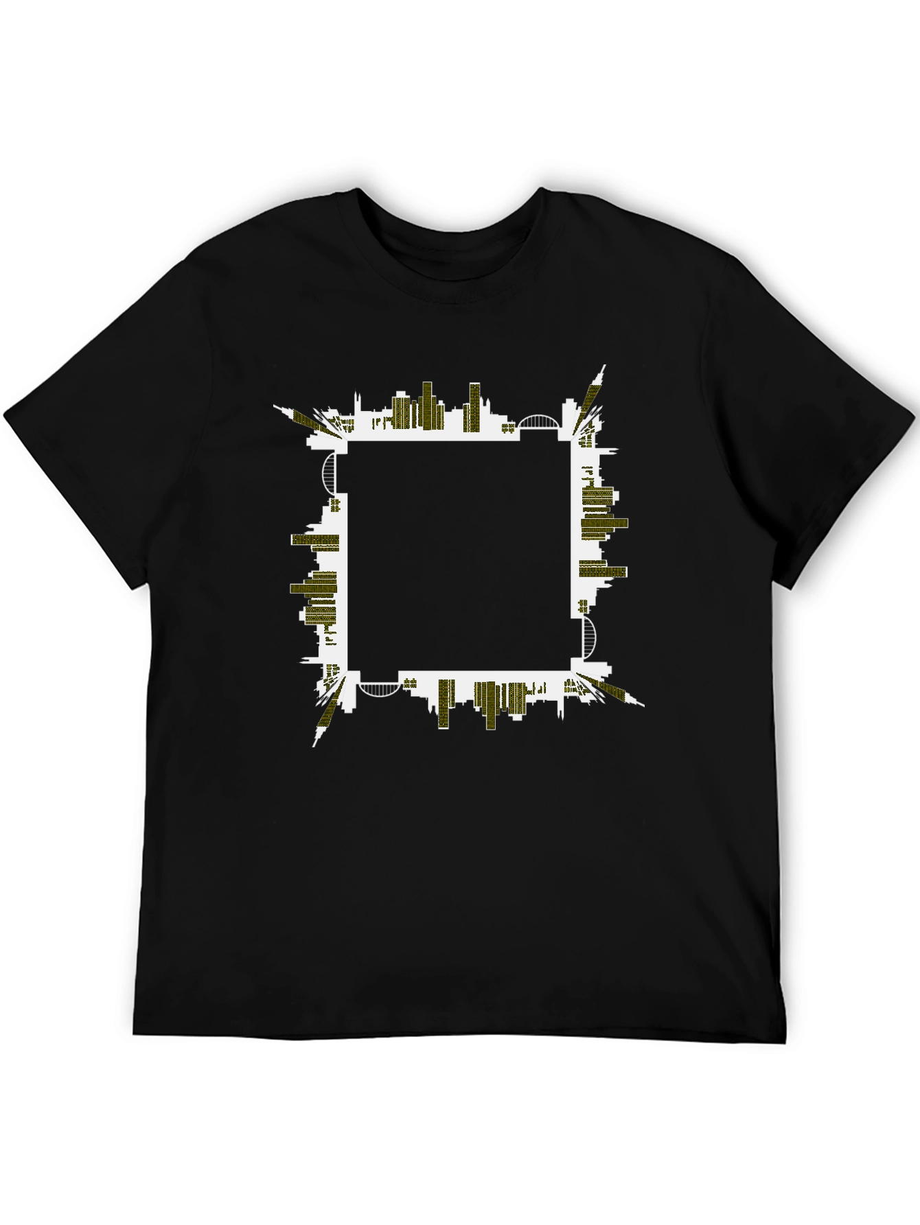 Urban Skyline Graphic Tee - Black
