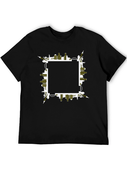 Urban Skyline Graphic Tee - Black