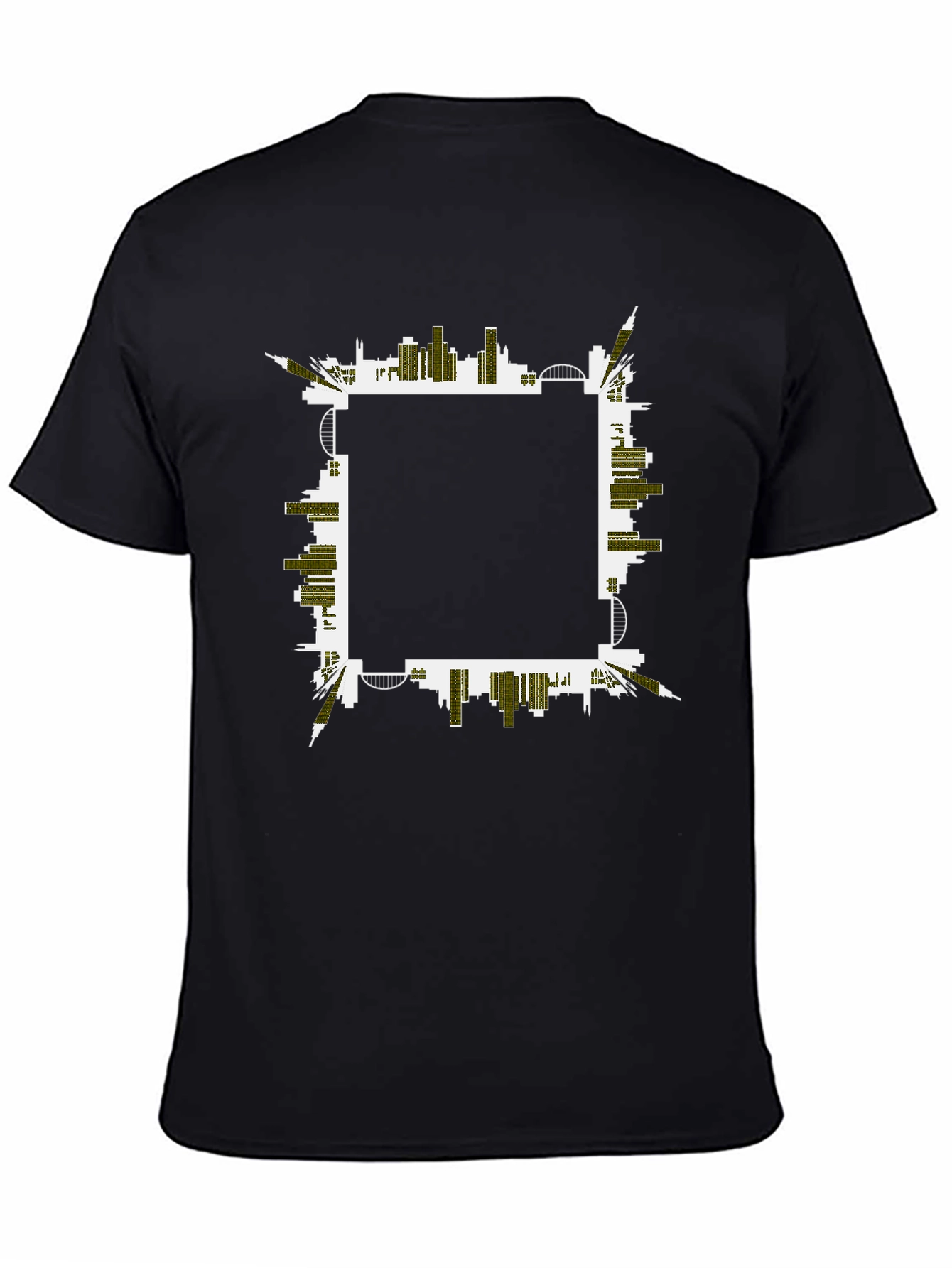 Urban Skyline Graphic Tee - Black