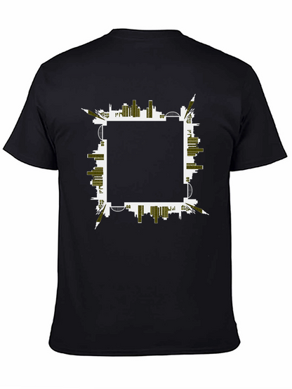 Urban Skyline Graphic Tee - Black