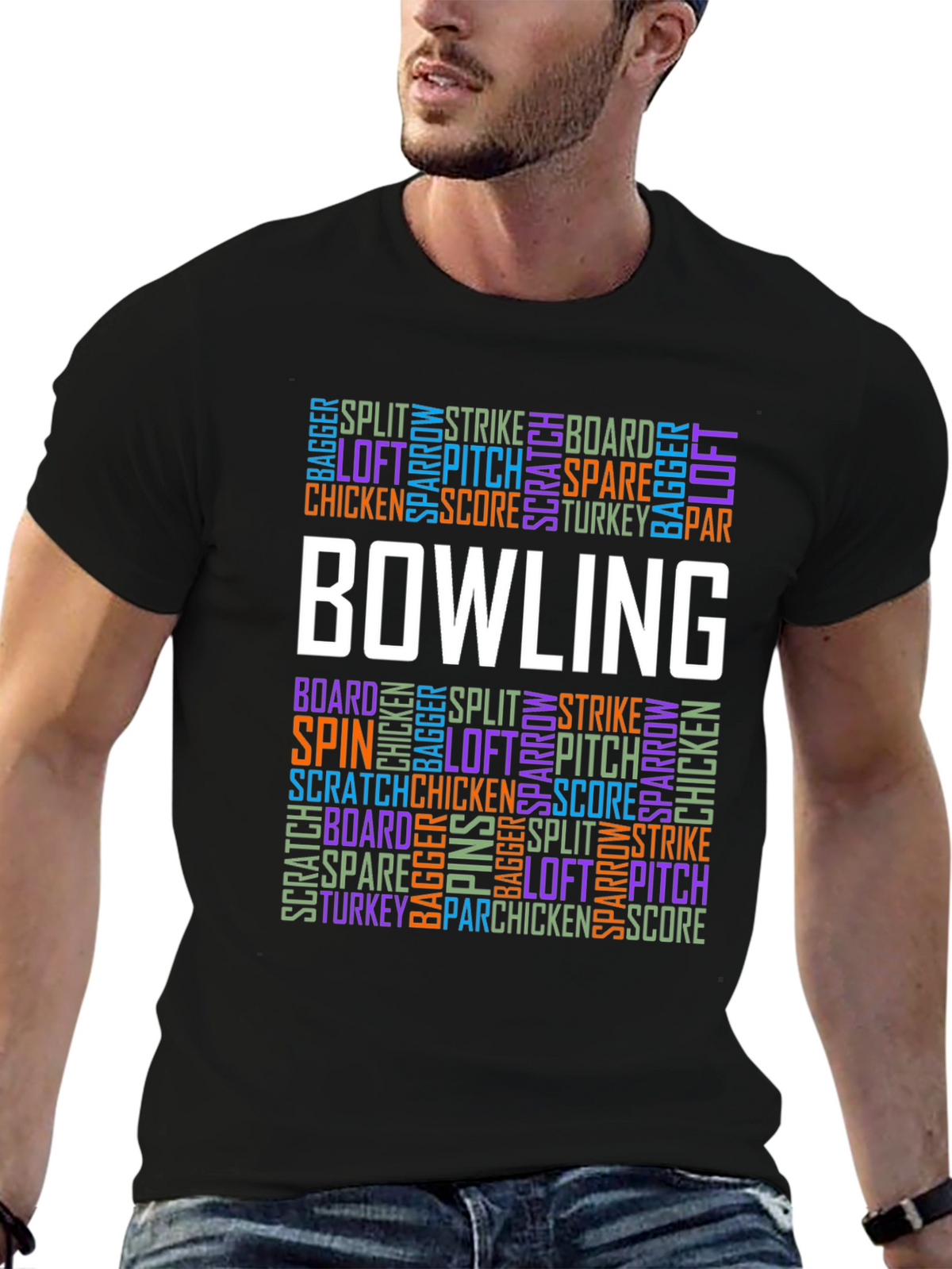 Bowling Word Art T-Shirt