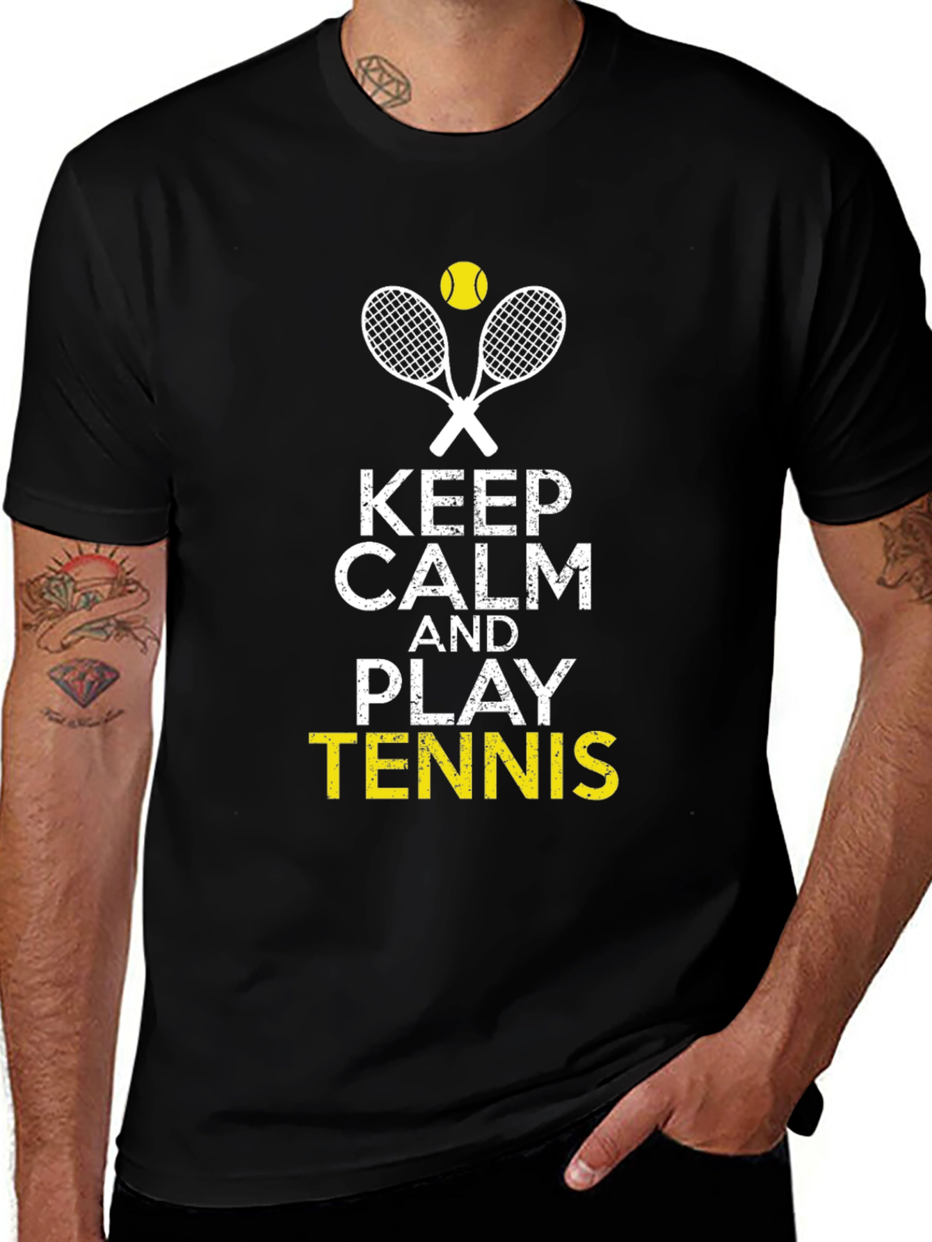 Keep Calm and Play Tennis Graphic Tee