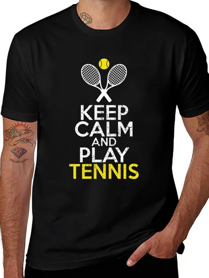 Keep Calm and Play Tennis Graphic Tee