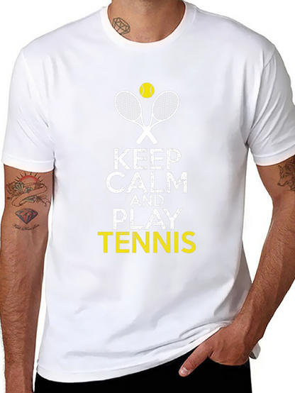Keep Calm and Play Tennis Graphic Tee