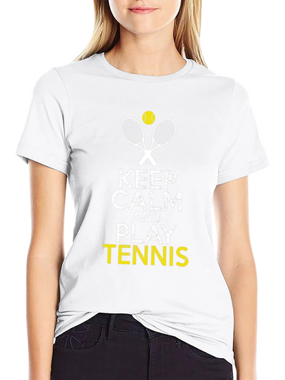 Keep Calm and Play Tennis Graphic Tee