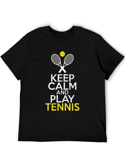Keep Calm and Play Tennis Graphic Tee
