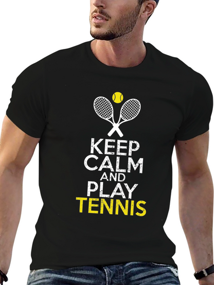 Keep Calm and Play Tennis Graphic Tee