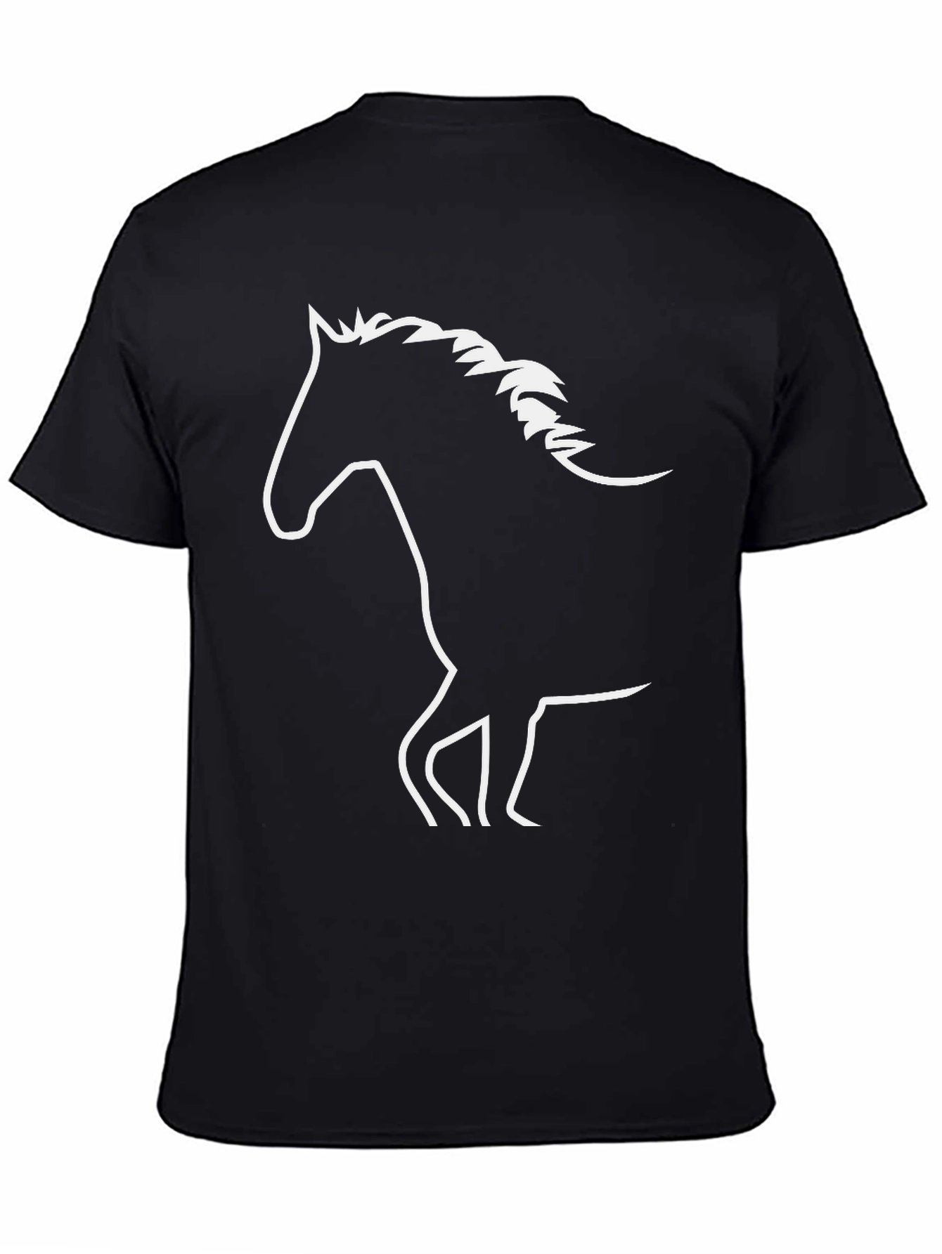 Horse Silhouette Graphic T-Shirt - Black
