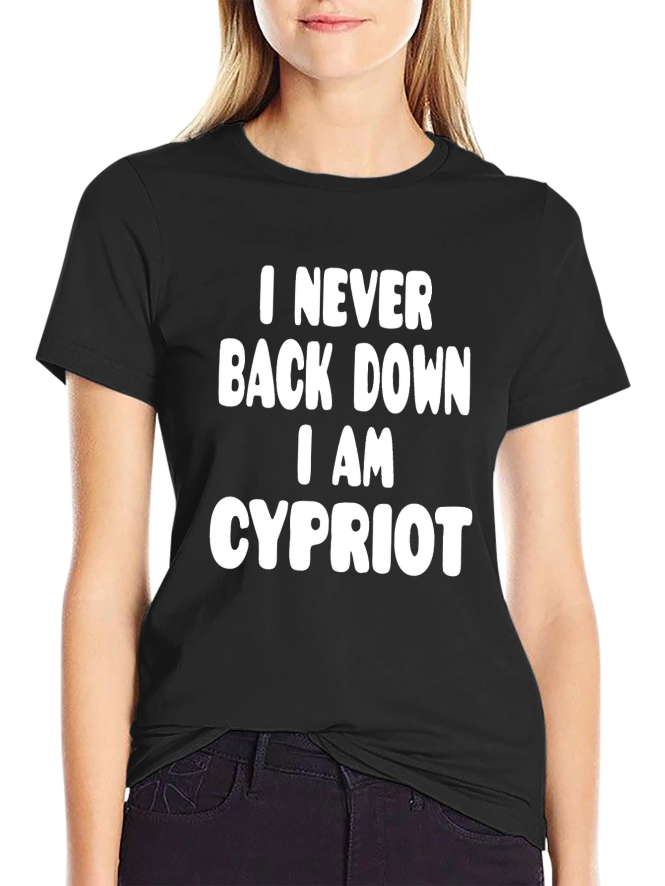 I Never Back Down Cypriot Black T-Shirt