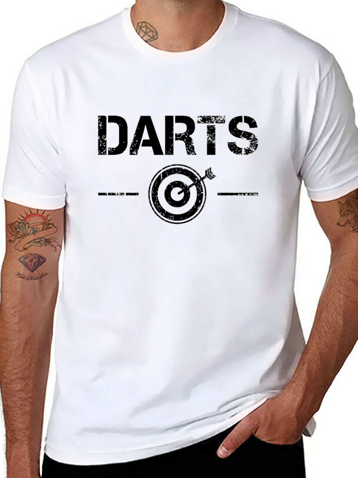 Darts Target Graphic Tee - Cool Sport Shirt