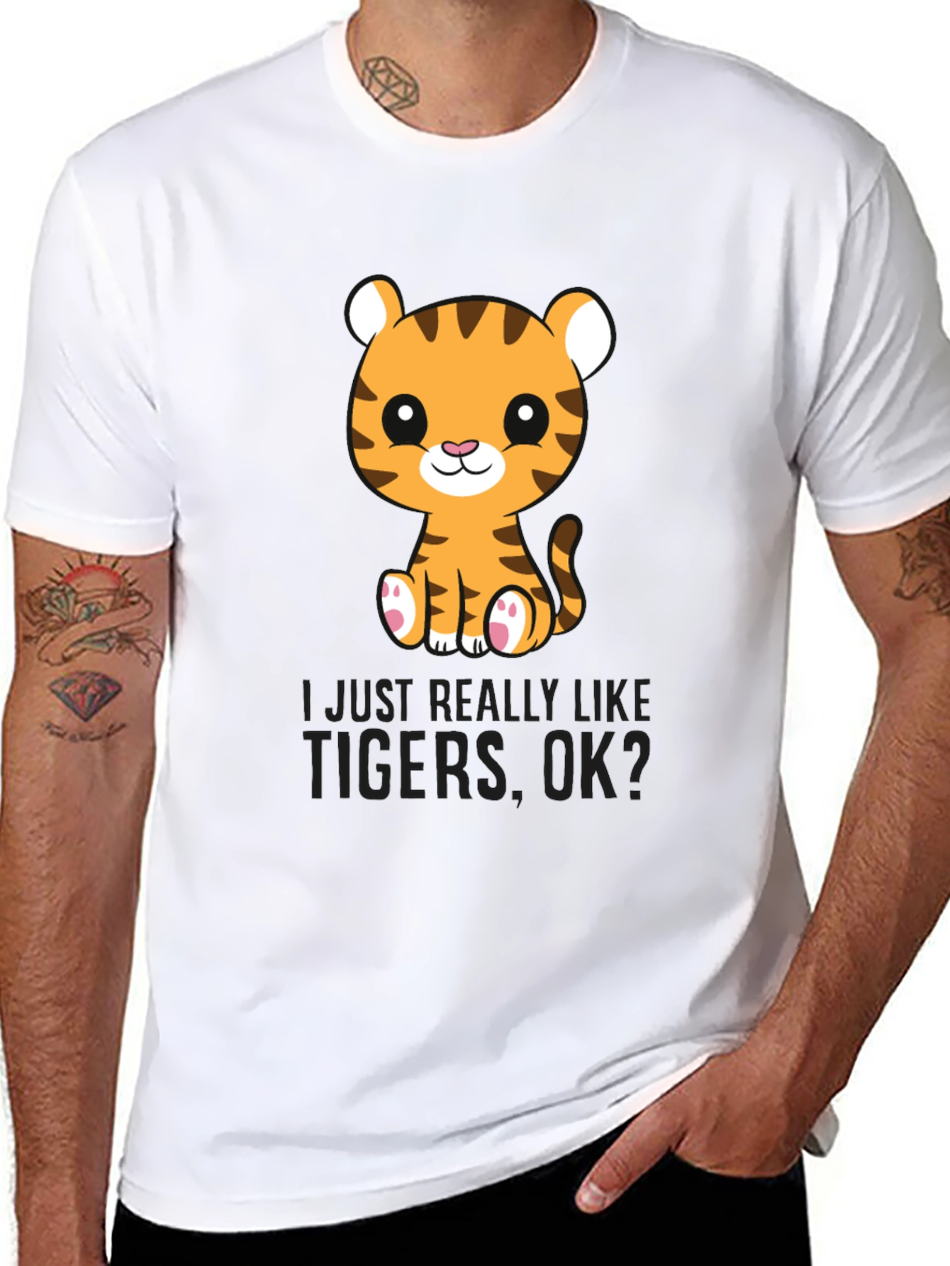 Cute Tiger Graphic T-Shirt - Love Tigers Tee