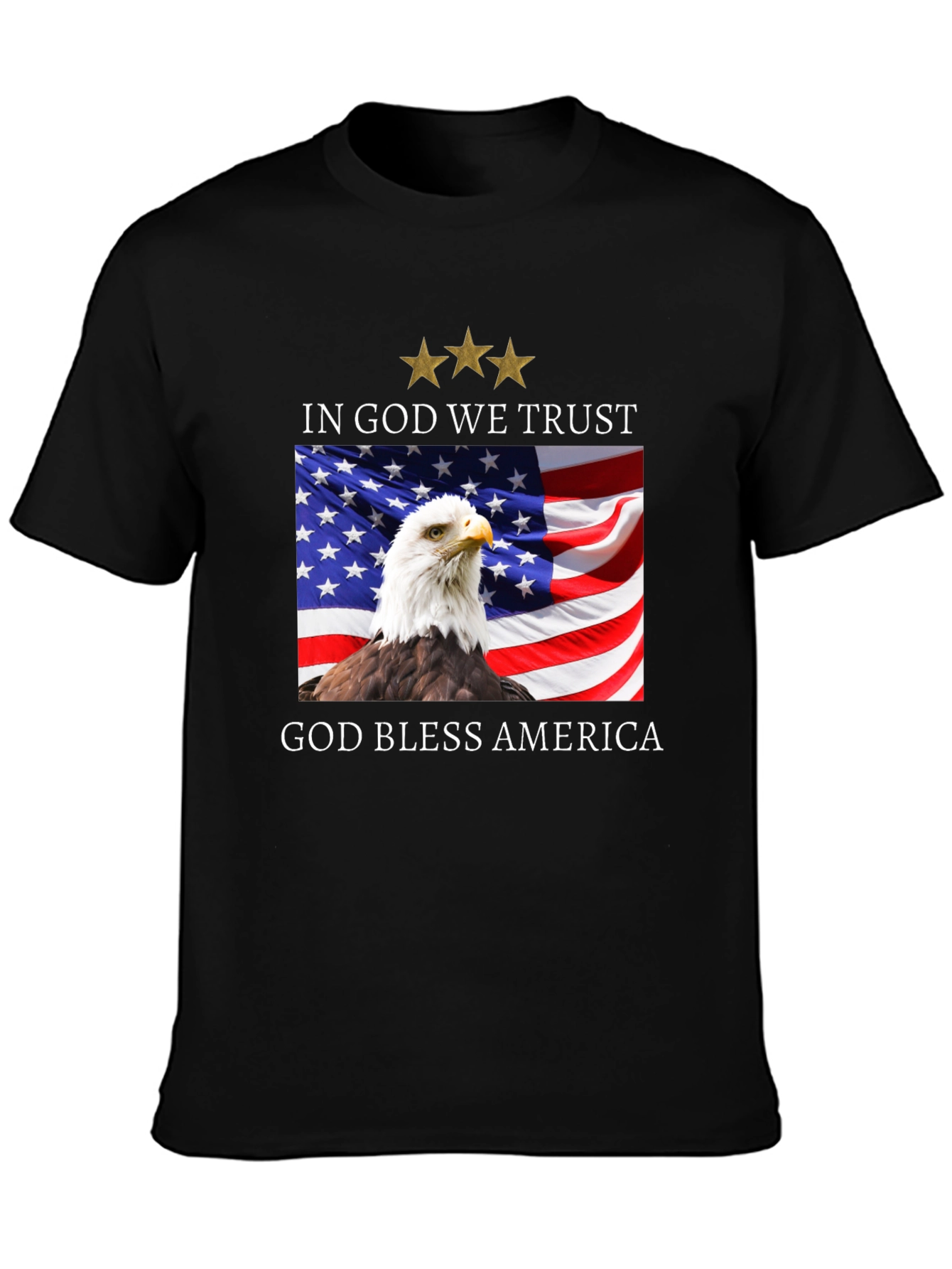 Patriotic Eagle & Flag T-Shirt - God Bless America