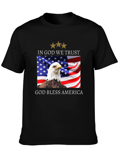 Patriotic Eagle & Flag T-Shirt - God Bless America