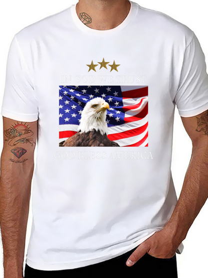 Patriotic Eagle & Flag T-Shirt - God Bless America