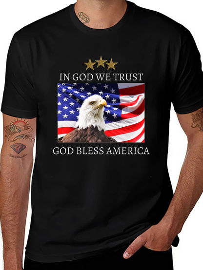 Patriotic Eagle & Flag T-Shirt - God Bless America