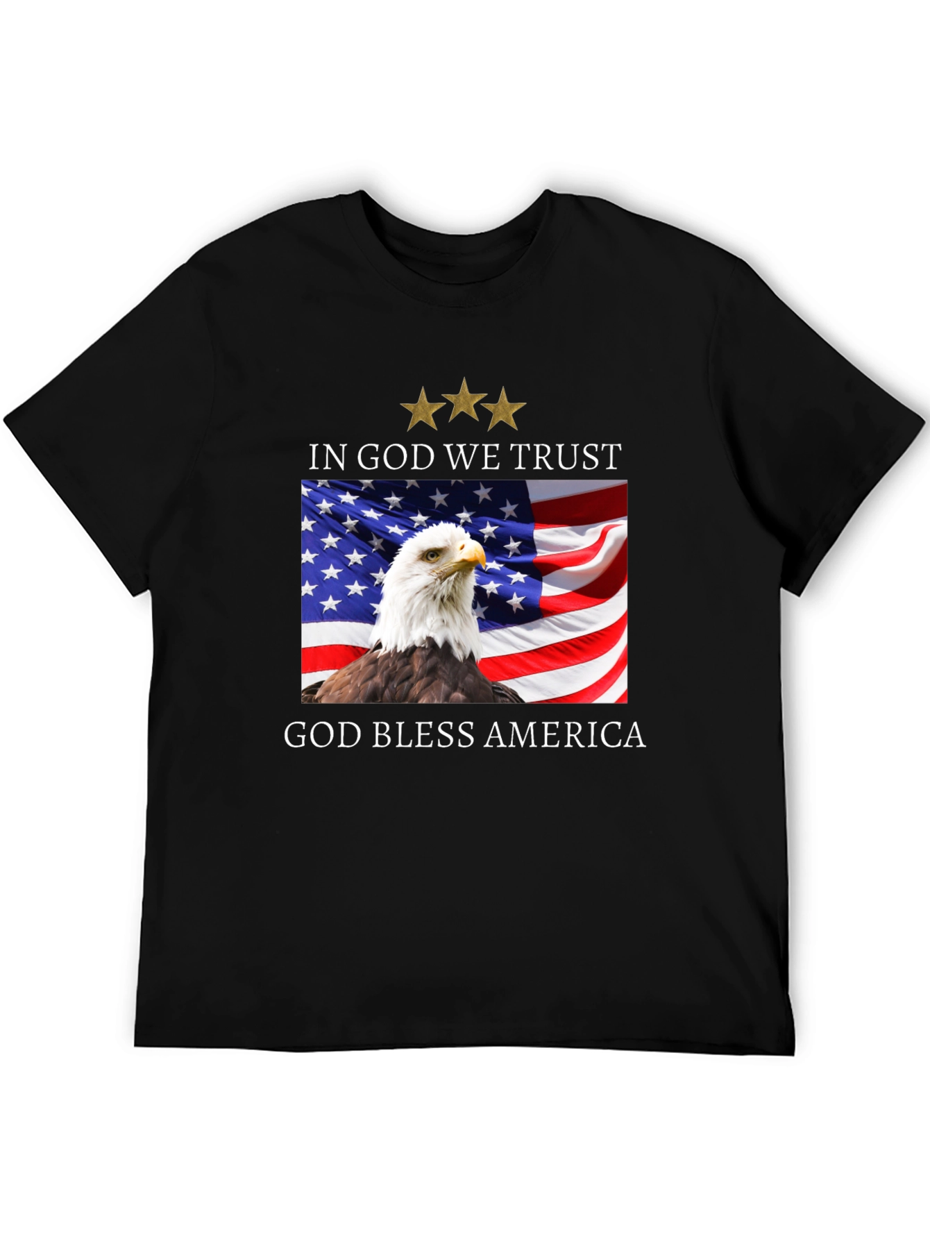Patriotic Eagle & Flag T-Shirt - God Bless America