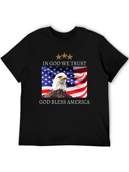 Patriotic Eagle & Flag T-Shirt - God Bless America