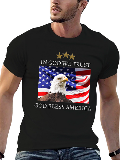 Patriotic Eagle & Flag T-Shirt - God Bless America
