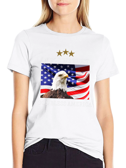 Patriotic Eagle & Flag T-Shirt - God Bless America