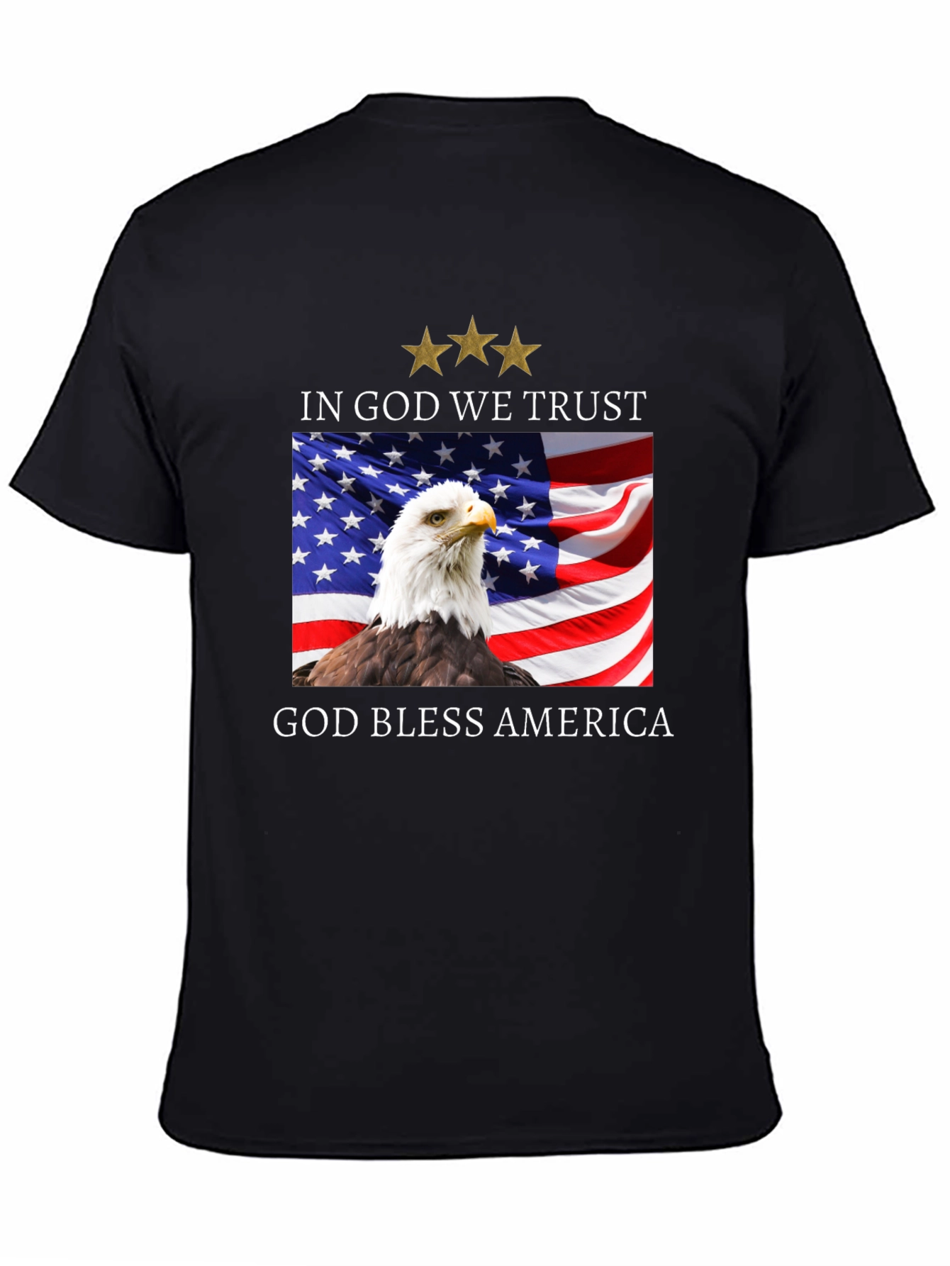 Patriotic Eagle & Flag T-Shirt - God Bless America