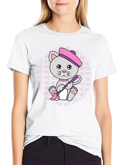 Art and Meows Artist Cat T-Shirt