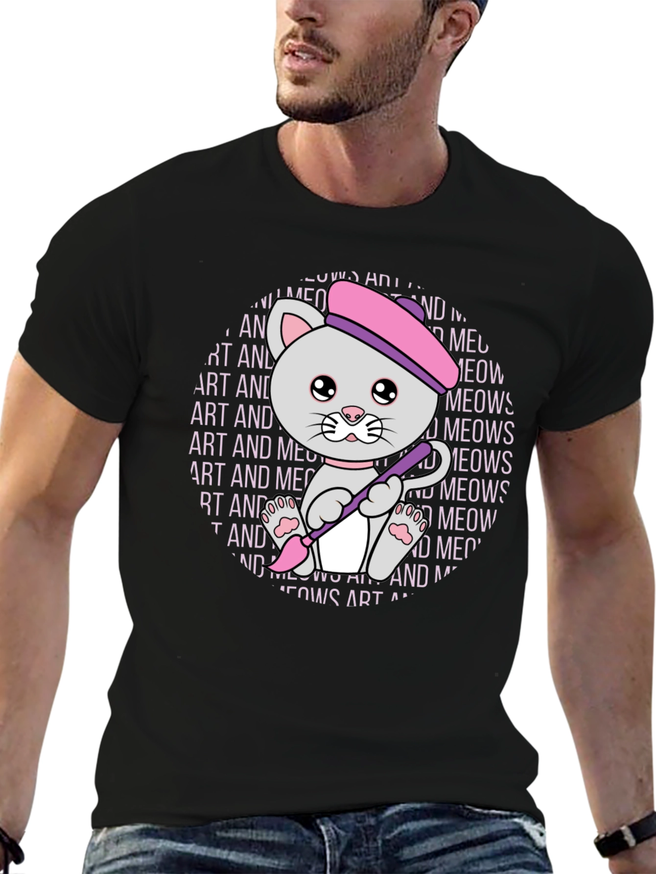 Art and Meows Artist Cat T-Shirt
