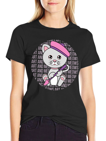 Art and Meows Artist Cat T-Shirt