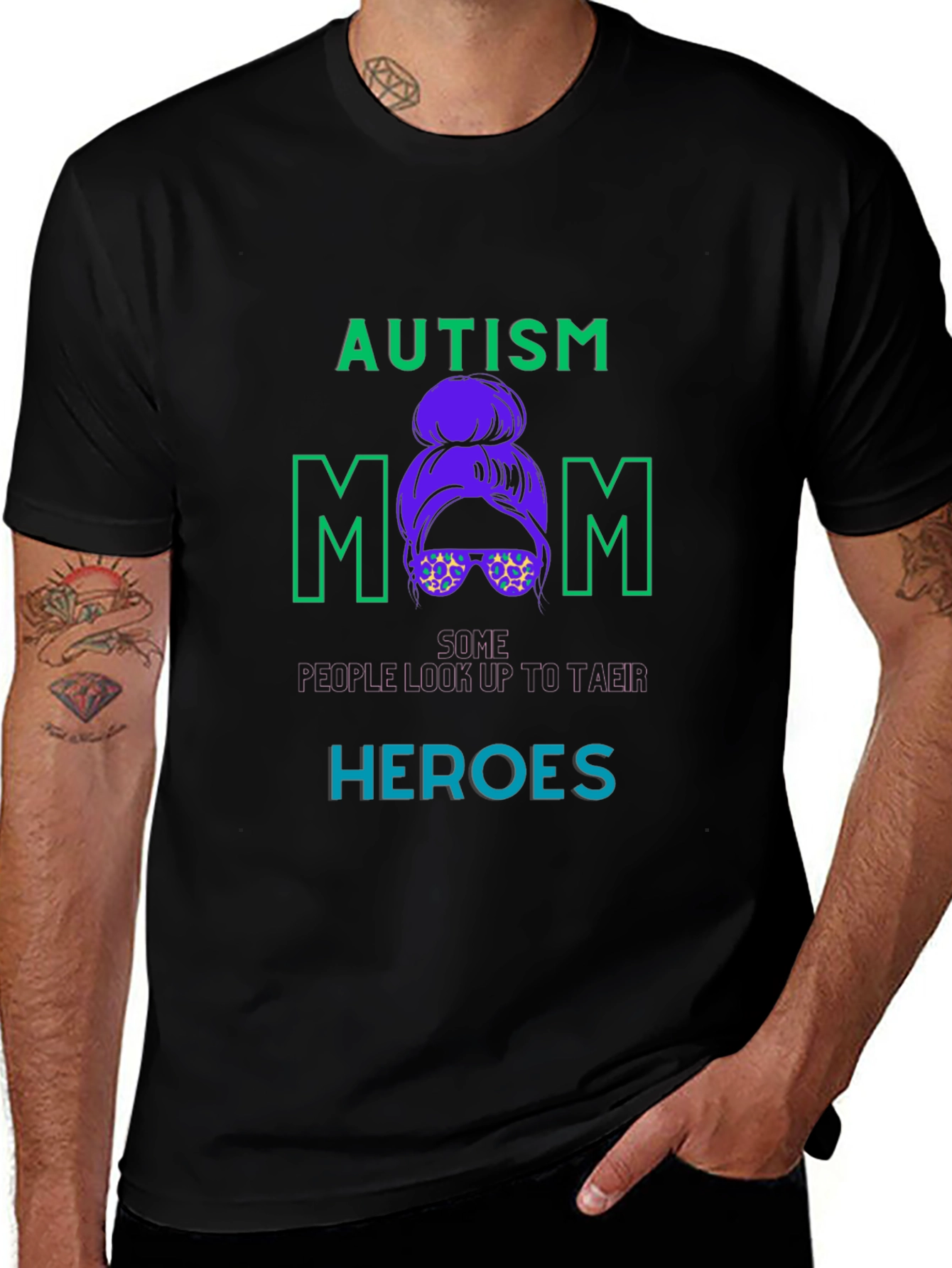 Autism Mom Graphic T-Shirt - Black
