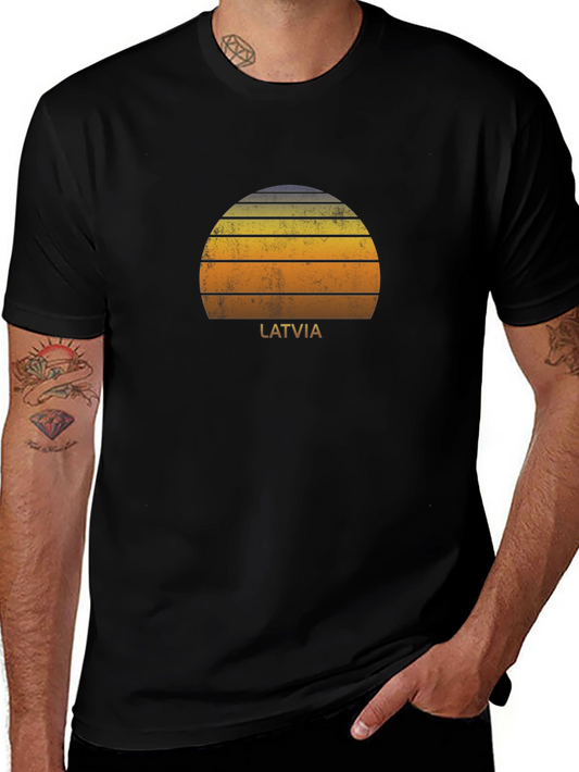 Latvia Sunset Graphic Tee - Vintage Style T-Shirt