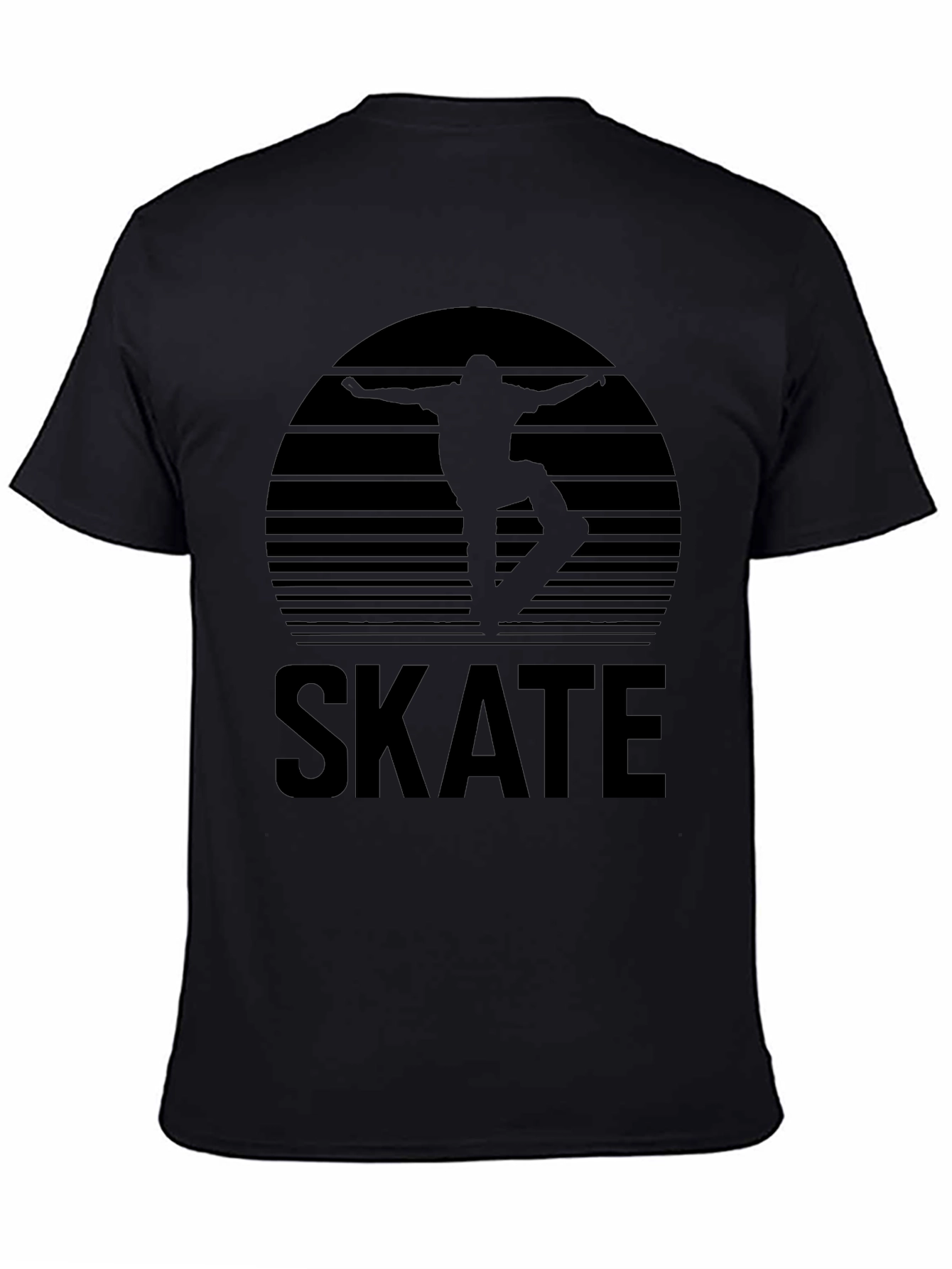 Skate Sunset Graphic Tee - Stylish Black T-Shirt