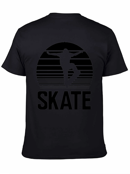 Skate Sunset Graphic Tee - Stylish Black T-Shirt