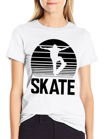 Skate Sunset Graphic Tee - Stylish Black T-Shirt