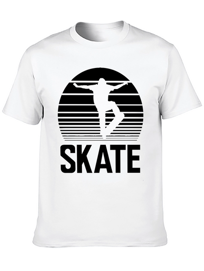 Skate Sunset Graphic Tee - Stylish Black T-Shirt