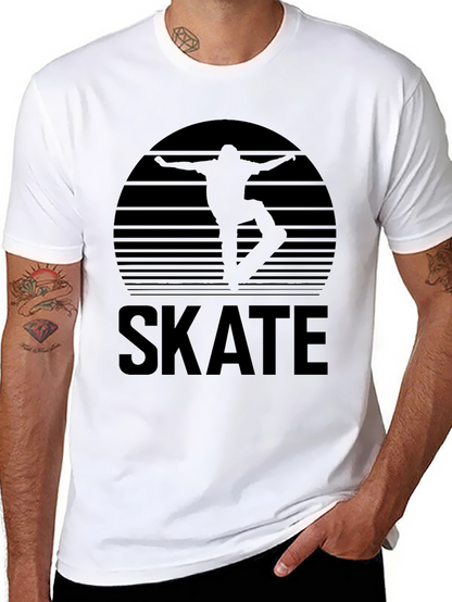Skate Sunset Graphic Tee - Stylish Black T-Shirt