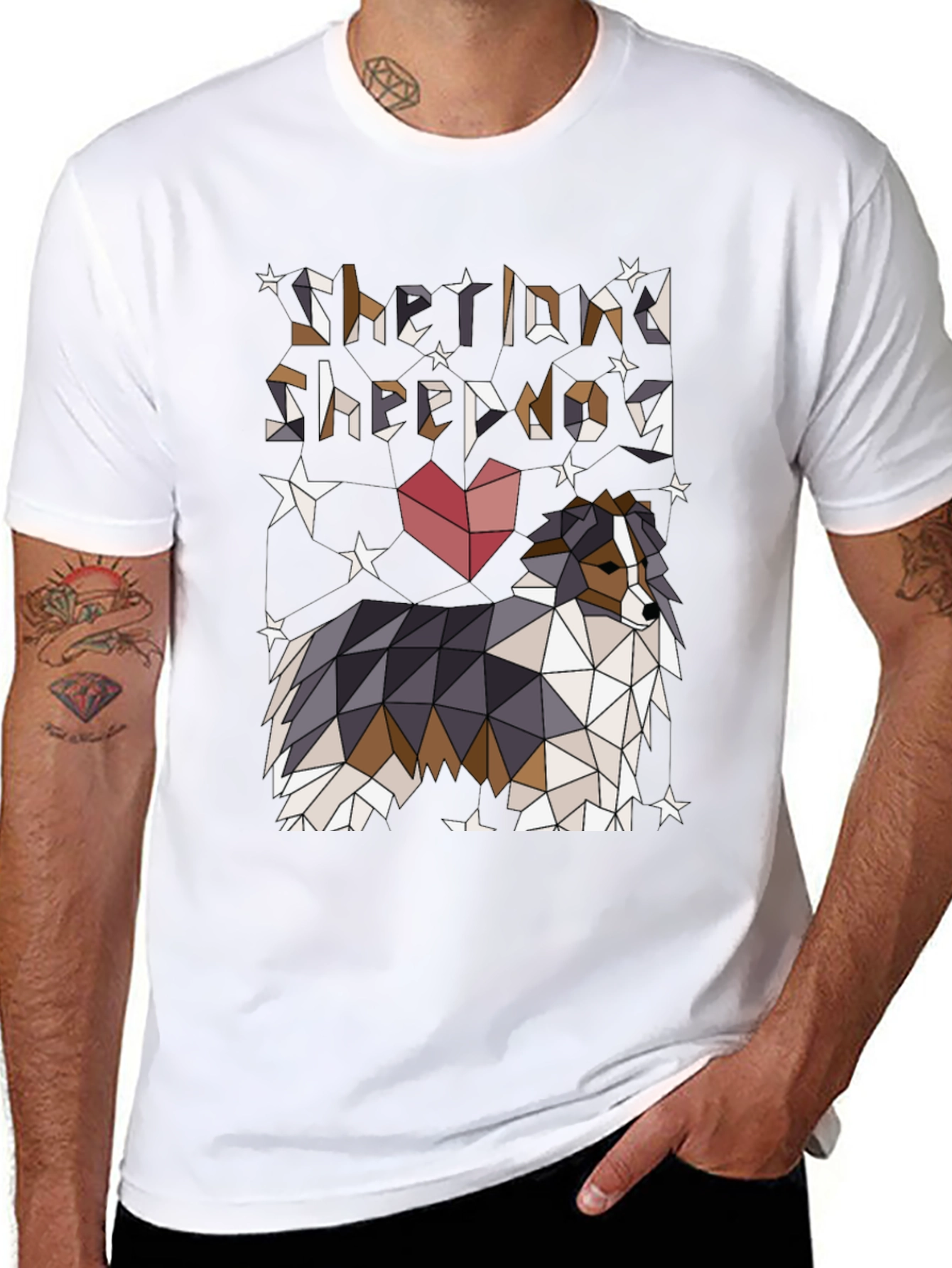 Shetland Sheepdog Geometric T-Shirt