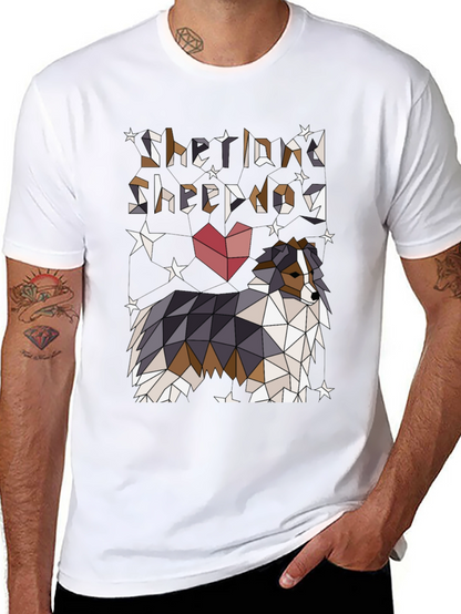 Shetland Sheepdog Geometric T-Shirt