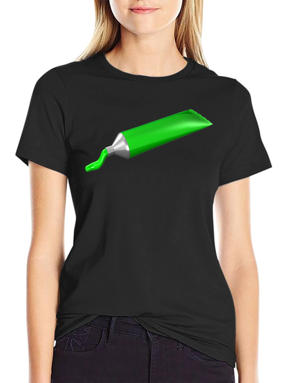Green Paint Tube Graphic Tee - Modern Art Shirt
