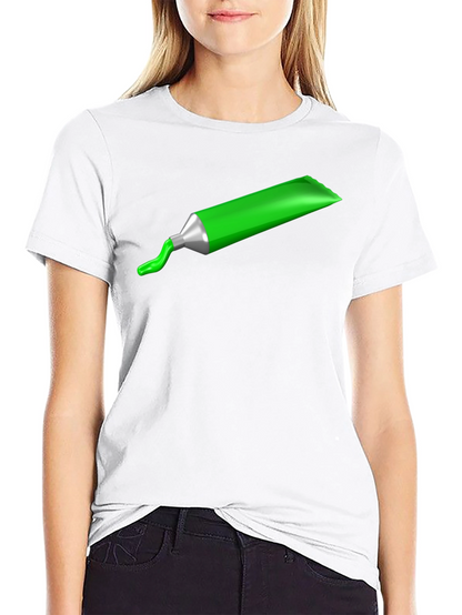 Green Paint Tube Graphic Tee - Modern Art Shirt
