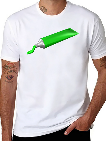 Green Paint Tube Graphic Tee - Modern Art Shirt